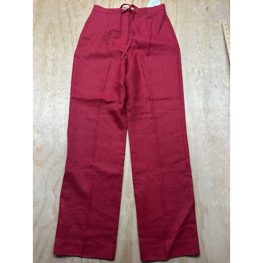 Pendleton Women’s 100% Linen Pants‎ Sz 6 NEW! Red Dress Career Elastic Waist